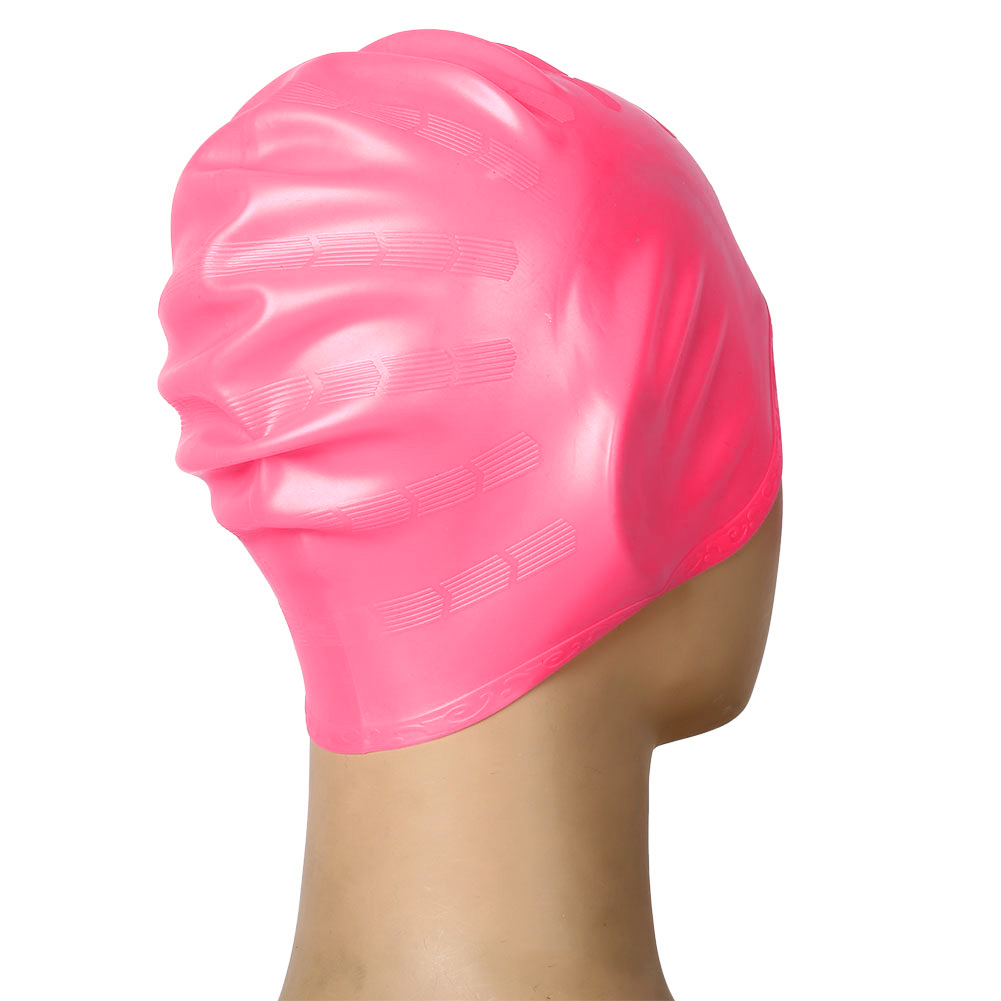 Ear Protection Silicone Swimming Cap Waterproof Swim Stretch Hat Adult