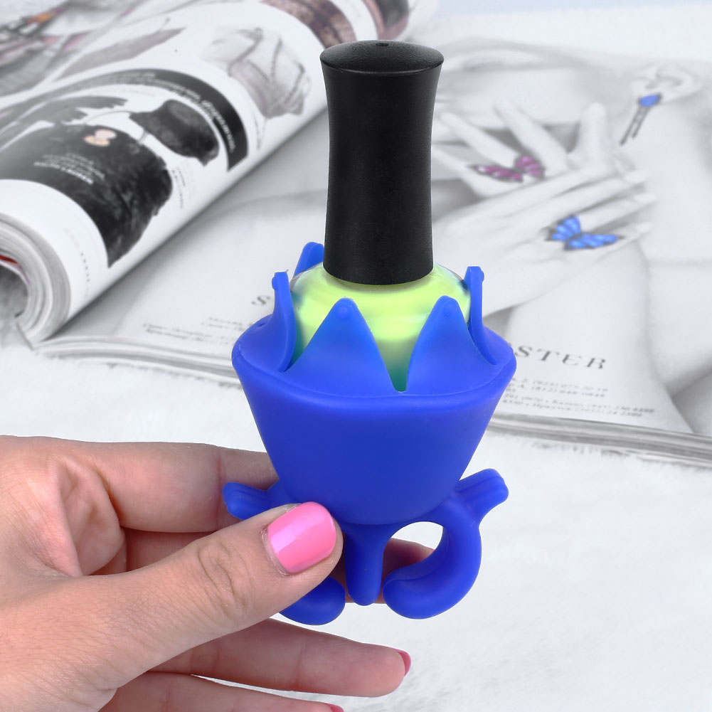 Soft Silicone Nail Art Polish Holder Manicure Finger Wearable Varnish