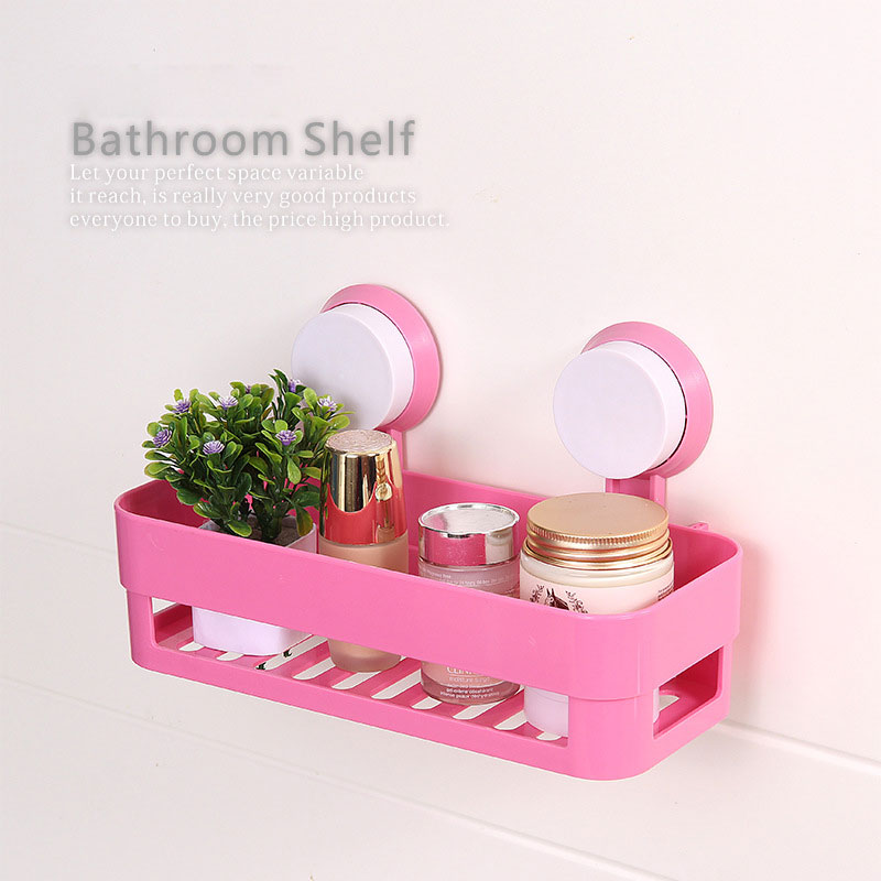 Kitchen Bathroom Wall Corner Mounted Suction Storage Rack