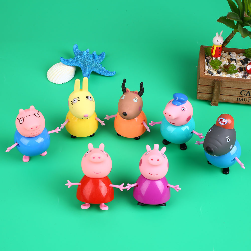 19PCS Peppa Pig Muddy Puddles Play Set Friend Action Figures Toys Gift