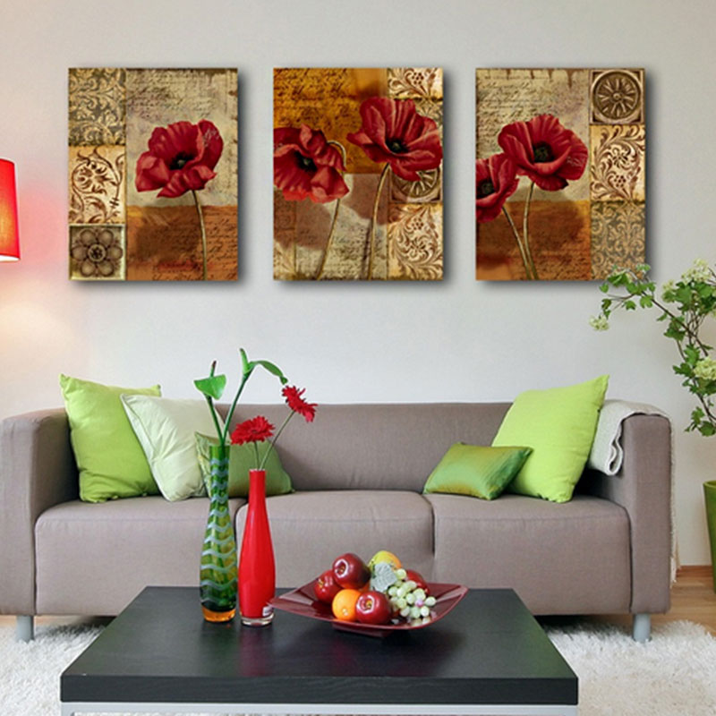 3Pcs/lot 30X45cm Abstract Canvas Wall Painted Print Oil Painting Home Decor