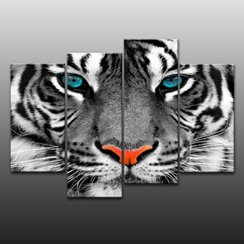 4Pcs/lot Modern Animal Canvas Wall Art Print Oil Painting For Home Decor