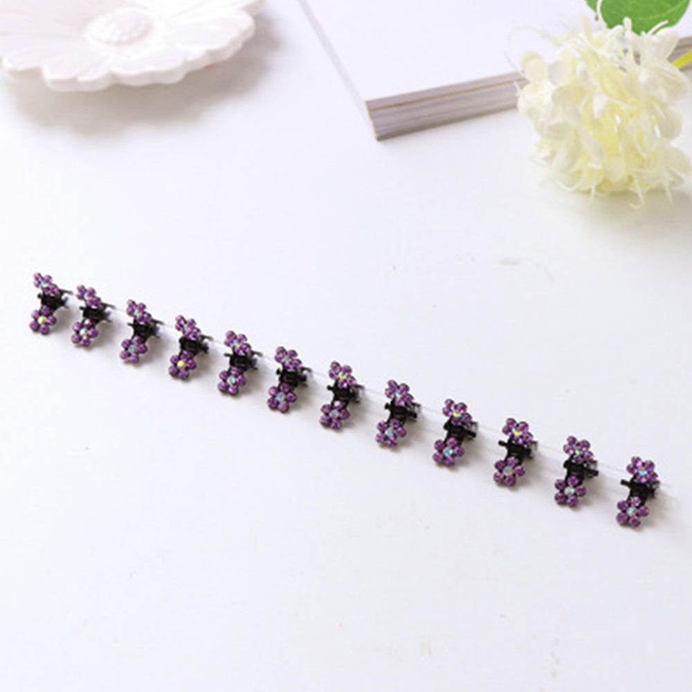 69F1 DA87 3AE6 12pcs Cute Girl Hair Oranment Girl Hair Clip Flowers Metal Small