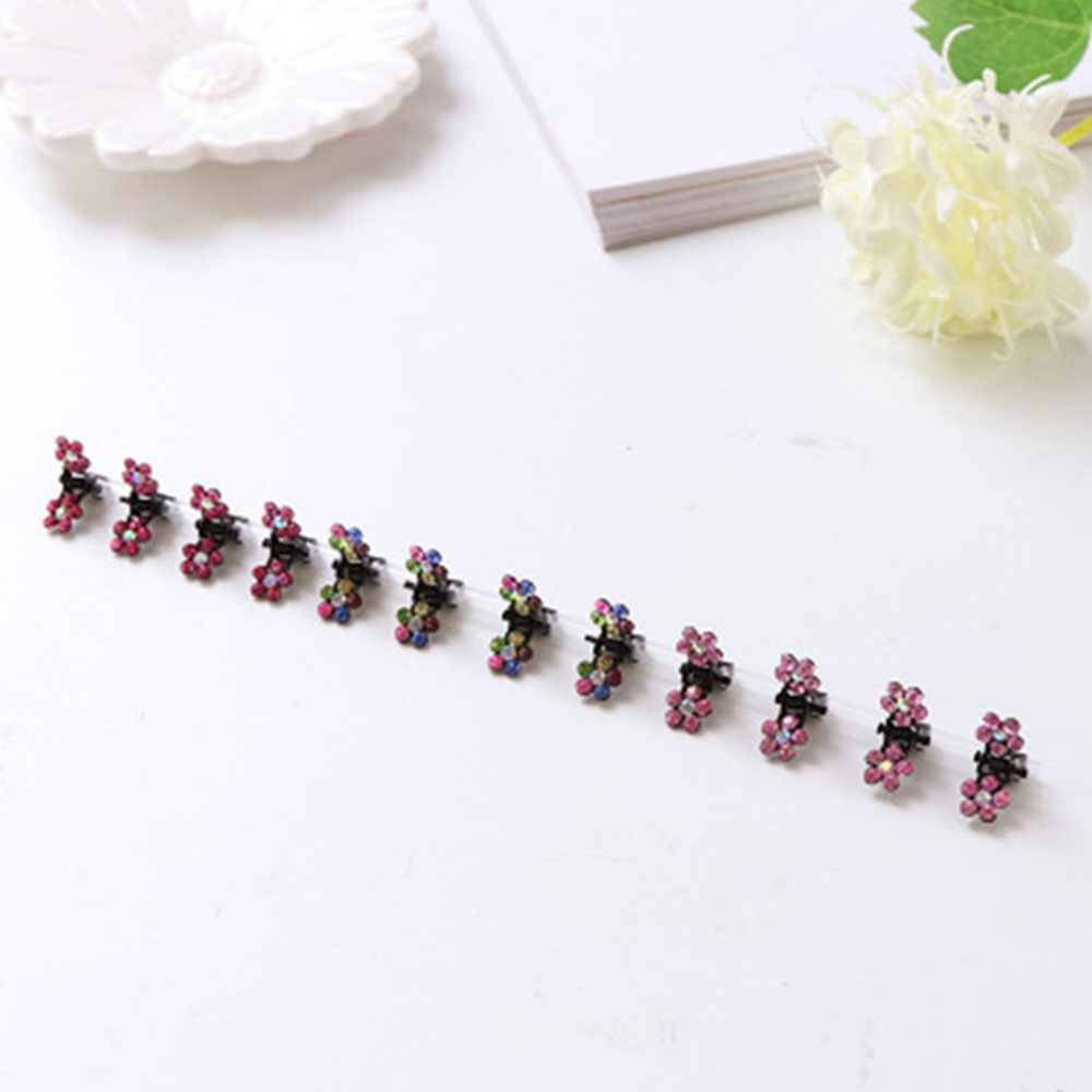 69F1 DA87 3AE6 12pcs Cute Girl Hair Oranment Girl Hair Clip Flowers Metal Small