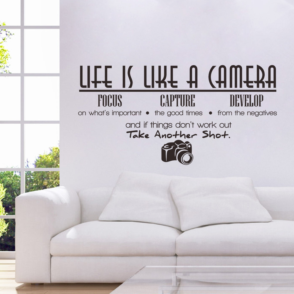 Creative Life Is Like A Camera Quote Wall Stickers Home Decals