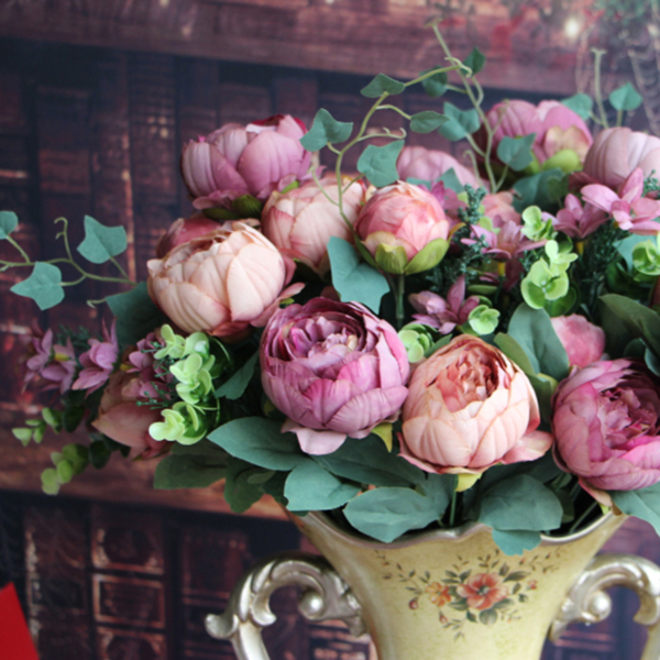 Artificial Peony Silk Flowers Bridal Bouquet Hydrangea Decor Flower Categories