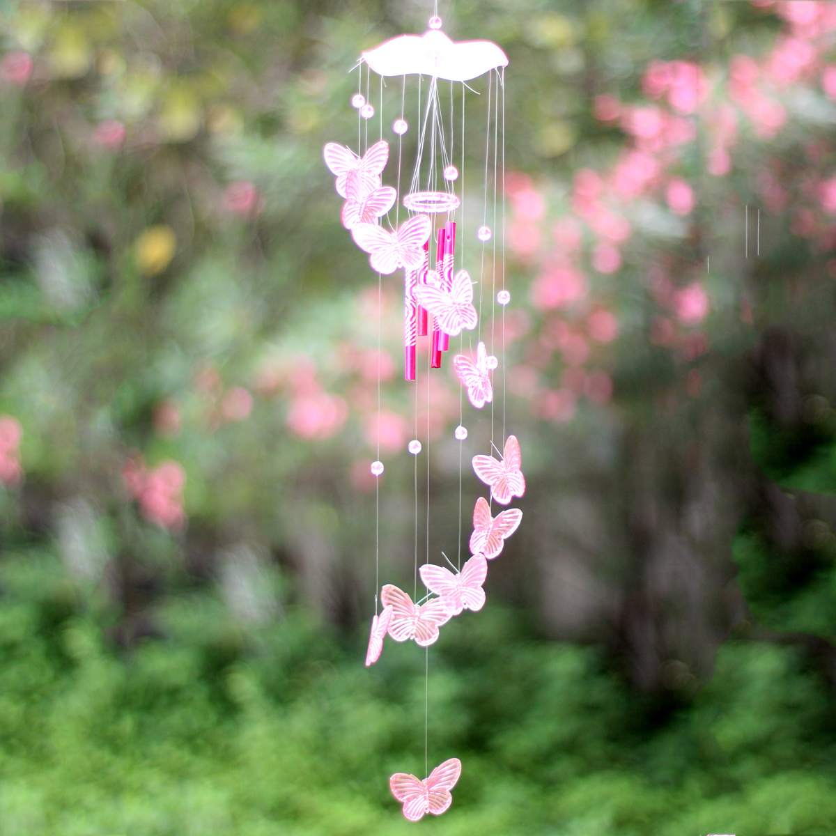 Creative Crystal Butterfly Wind Chime Bell Ornament Garden ... Creative Crystal Butterfly Wind Chime Bell Ornament Garden