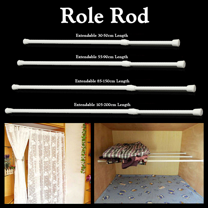 Spring Telescopic Voile Tension Curtain Rail Loaded Pole Rod Details About Spring Telescopic Voile Tension Curtain Rail Loaded Pole Rod White