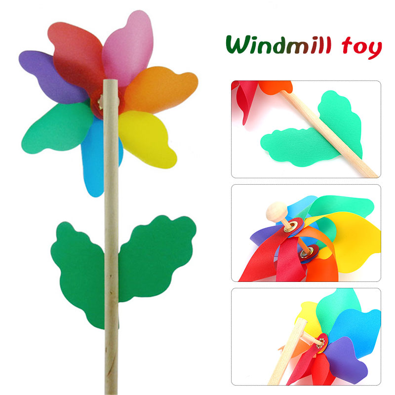 flower pattern spinner wind windmill kids children toys garden yard
