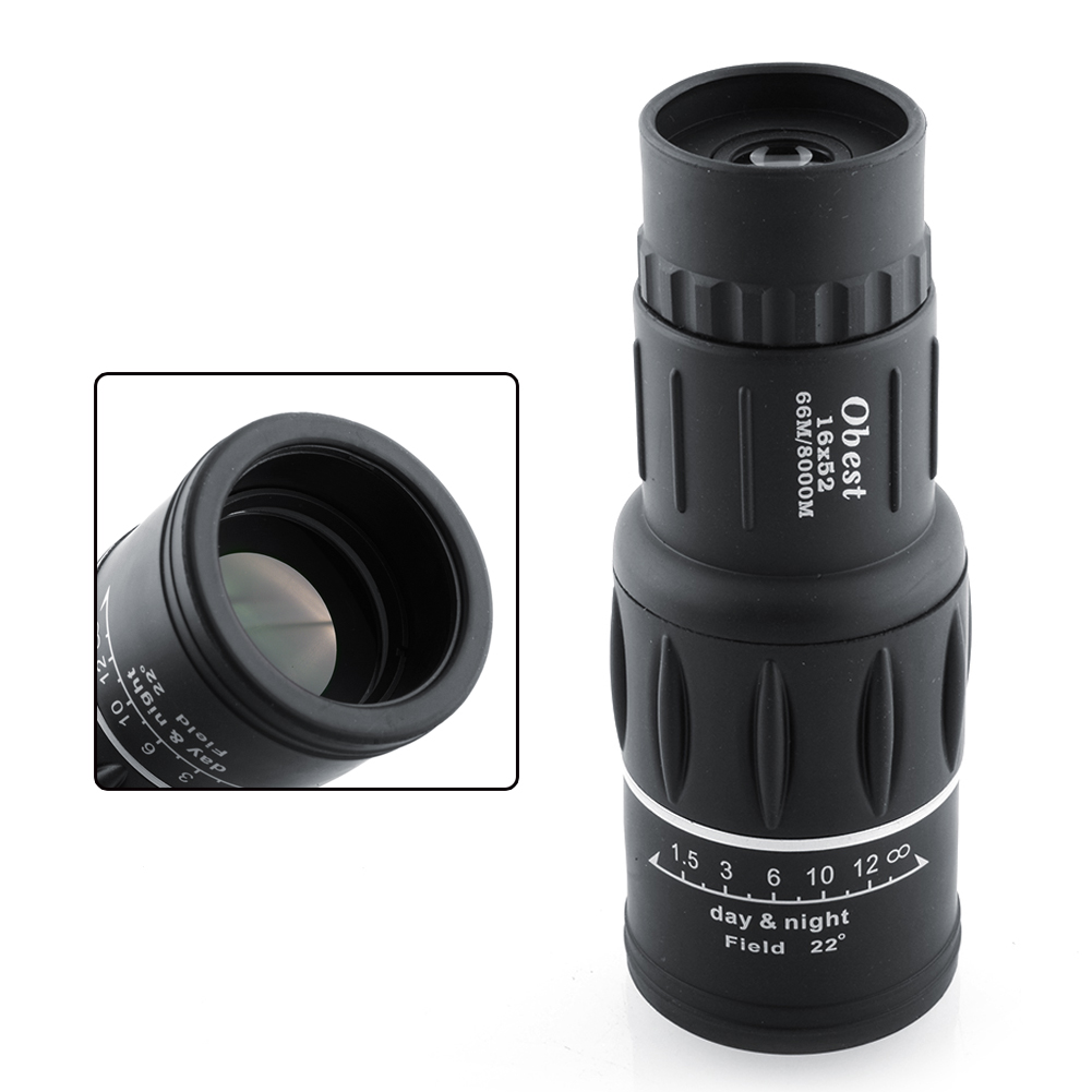 16x52 Dual Focus Zoom Optical Lens Armoring Travel Monocular Telescope