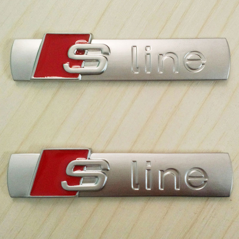 A5C4 Auto Car 3D S-line Metal Sticker Covers Styling for Audi A4 A5 A6 Q3 Q7