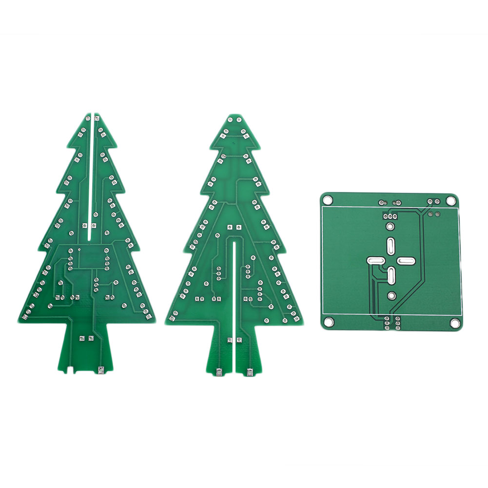 4373FE9 Electronic 3D Xmas Christmas Trees DIY Kit Flash 3 Colors Circuit Decor