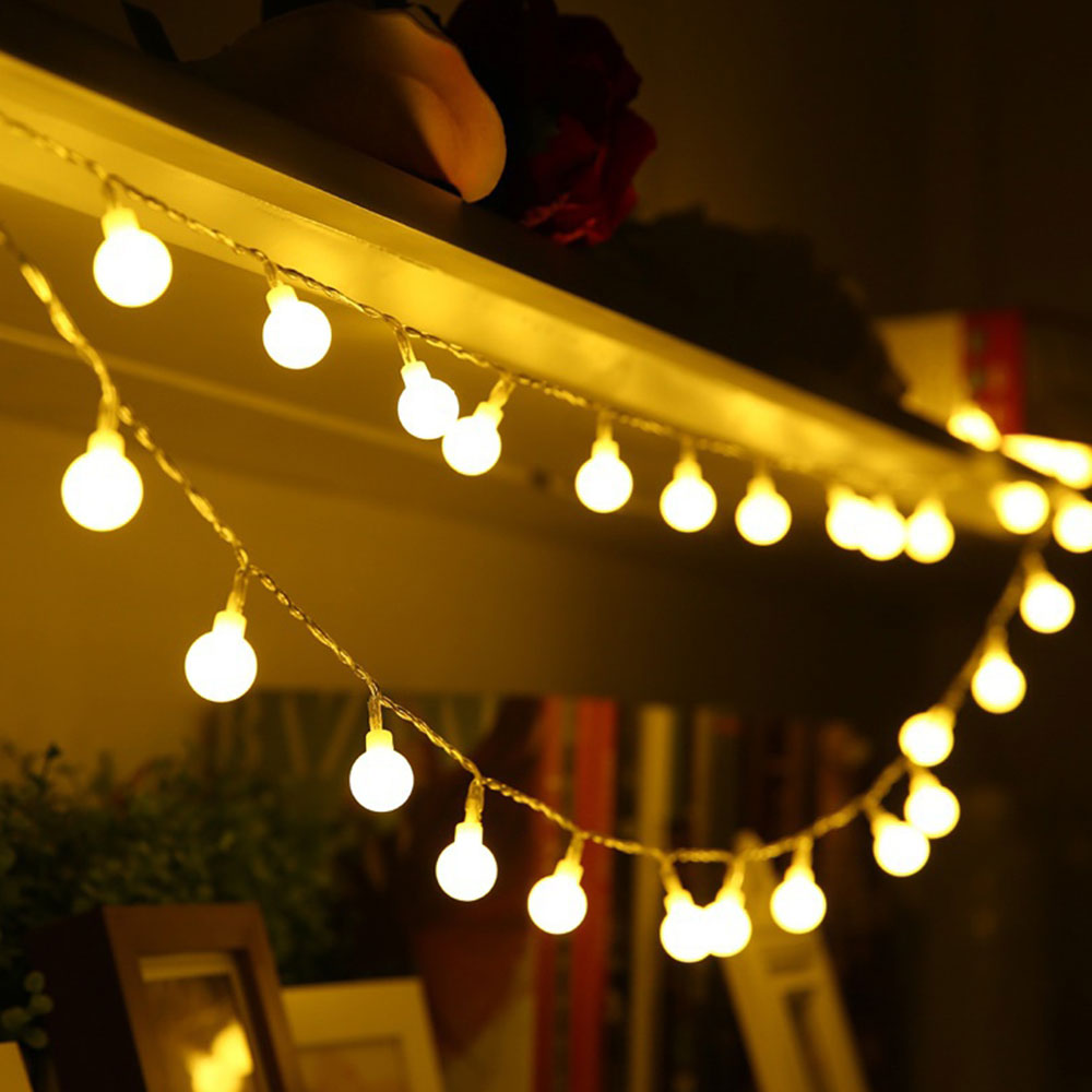 10 Led Warm White Globe Ball Lights Plug In Outdoor Patio Party 10 Led Warm White Globe Ball Lights Plug