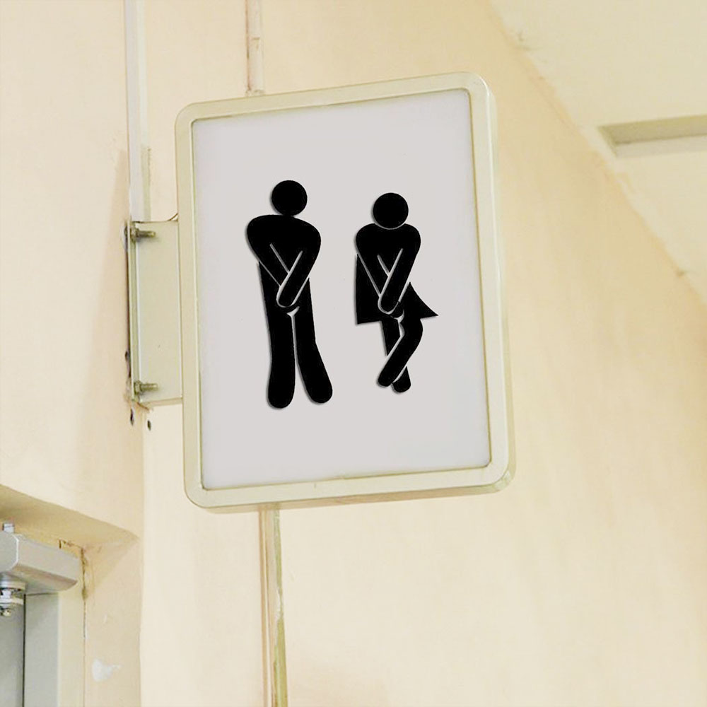 A532 3D Signs Mirror Wall Stickers Toilet Door Entrance Men Women Mural Decor Fu