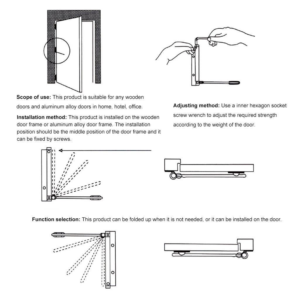 B430 Door Spring Closer Automatic Door Closer Concealed Door