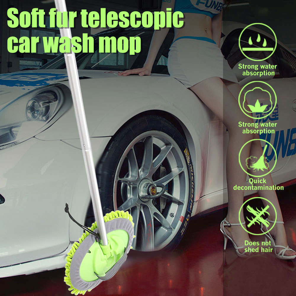 Mop Car Wash Brush Adjustable Mop Car Wash Mop Anti-Scratch Absorption
