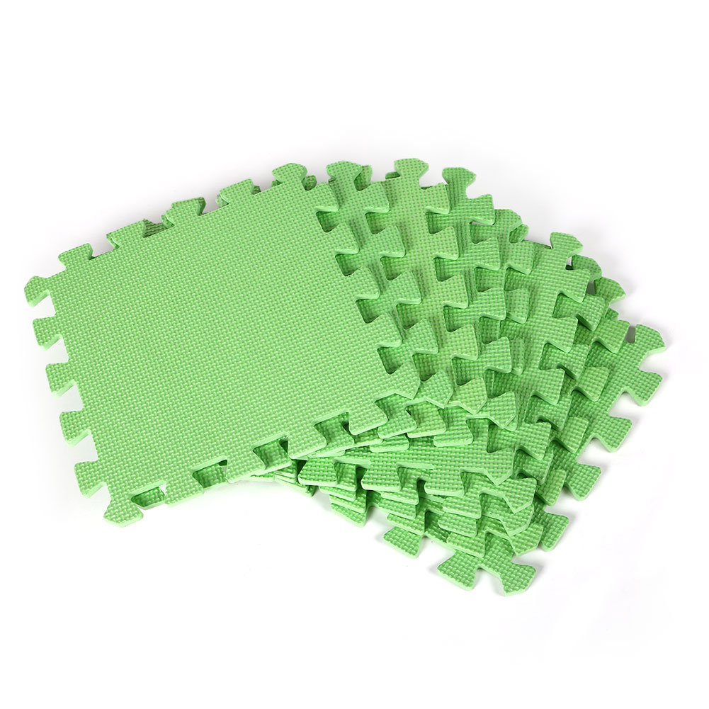 5574 Green 9pcs Interlocking Puzzle Floor Foam Gym Mats Thick