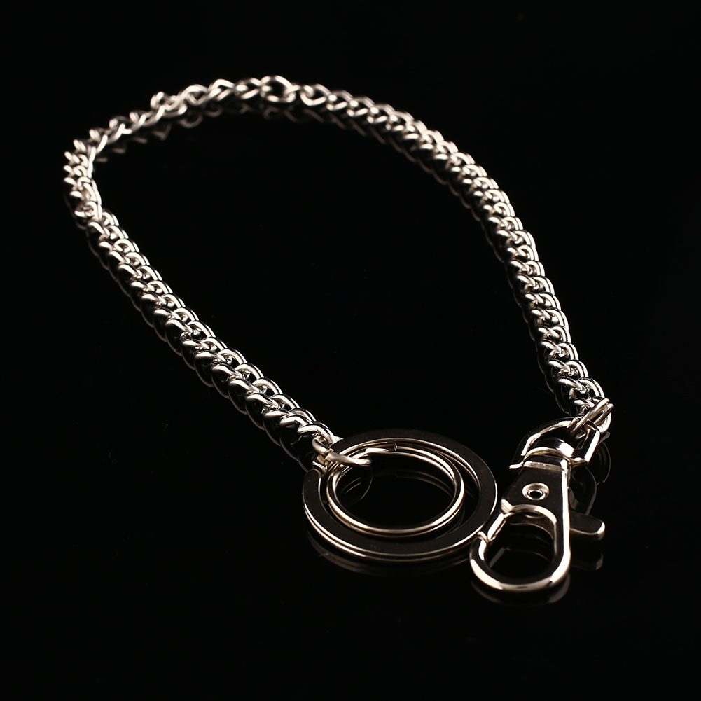 61F7 New Long Metal Keyring Keychain Silver Chain Hipster Key Wallet