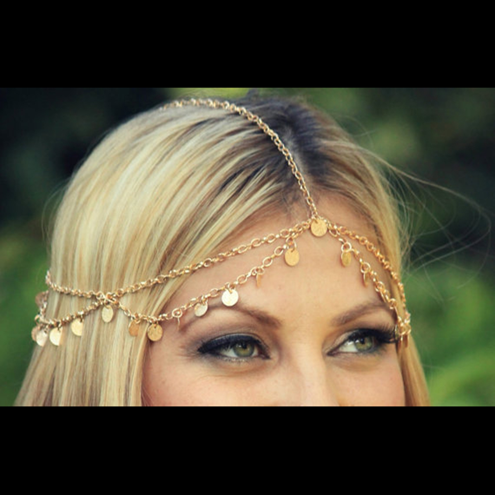 headwear taenia tassels hair accessories chain head
