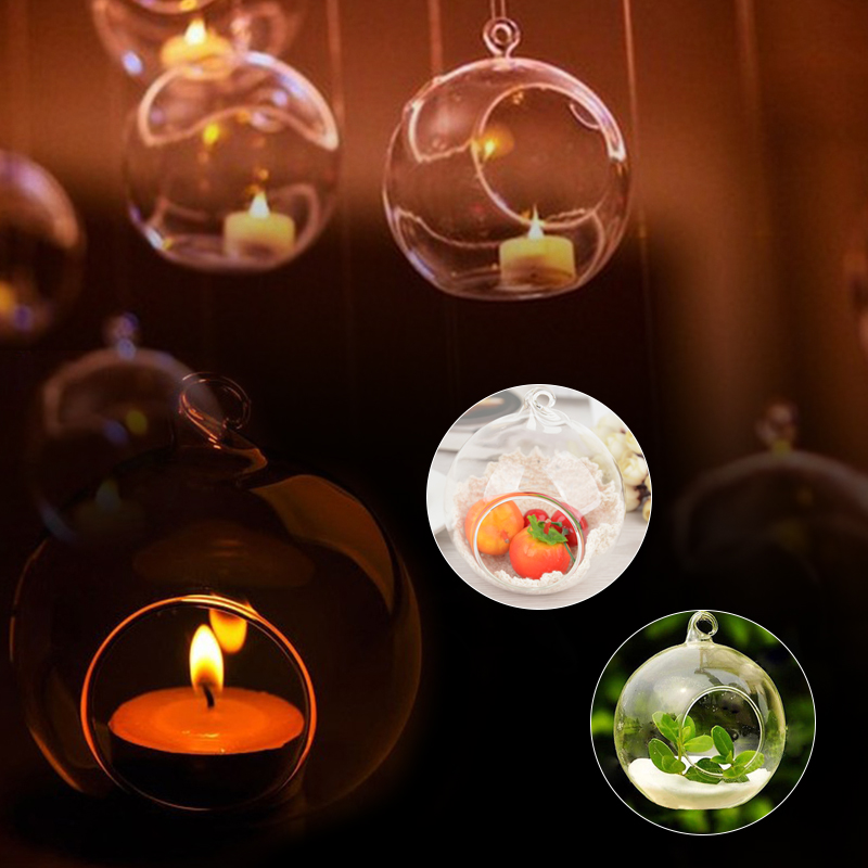 674D EA09 Style HANGING GLASS BAUBLE SPHERE BALL CANDLE TEA LIGHT