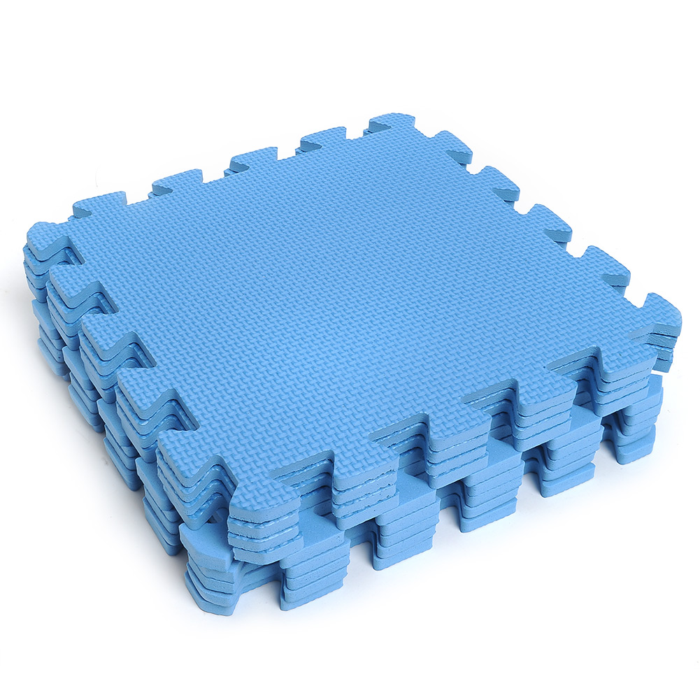 9 PCS INTERLOCKING Anti-fatigue Waterproof Puzzle Floor Foam Mats Blue